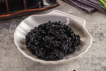 Luxury expensive Black caviar roe