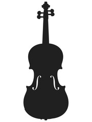A striking silhouette of a classic violin with elegant curves © MDSAEEM