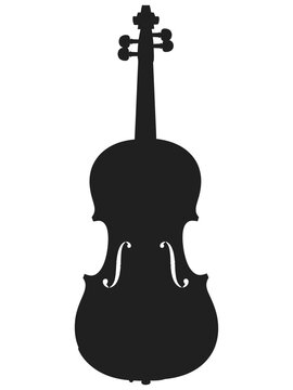 A striking silhouette of a classic violin with elegant curves