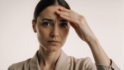 Fototapeta premium Illustration showcasing a woman symbolizing mental health awareness and emotional support with heart on brain emphasizing connection between mind and heart for mental wellness