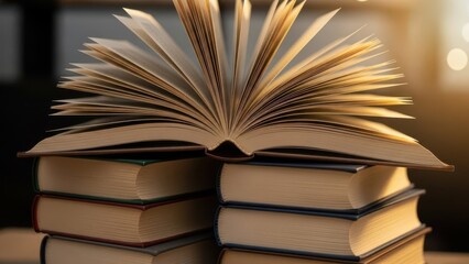 Naklejka premium An Open Book Illuminates the Path to Knowledge