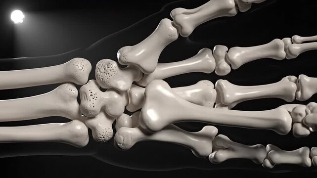 3D Medical Animation of Human Trapezium Bone and Wrist Anatomy