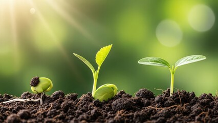 Stages of Plant Growth from Seed to Seedling