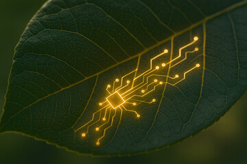 Leuchtende Schaltung auf Blatt