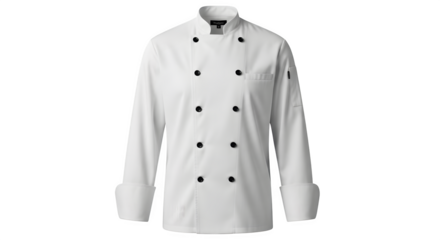 White chef coat or jacket isolated on transparent background