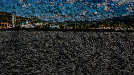 background of the snow covered road