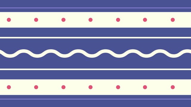 Blue background with stripes, waves, and circle pattern