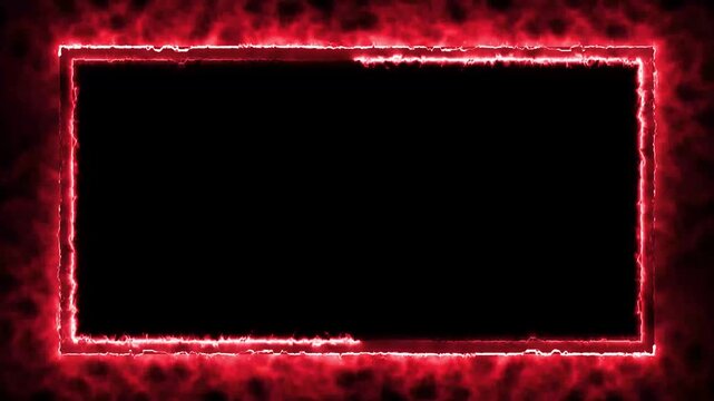 neon border frame, fire glowing border, rectangle, square, frame, black screen frame, border black screen, Motion graphics of rectangle concept. 4k