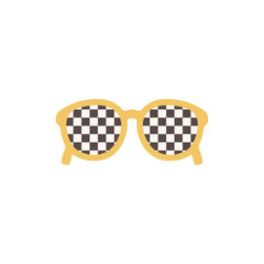 Retro checkered sunglasses. Vector illustration. 