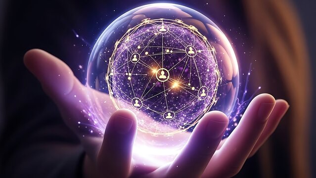 Hand holding network and business communication - Powered by Adobe