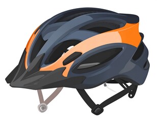 Vector illustration of a modern bicycle helmet for safe cycling adventures
