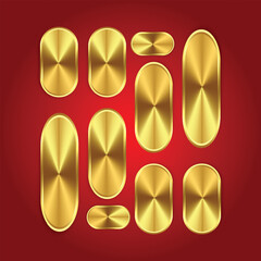 Golden gradients. Gold metallic shiny gradient effect