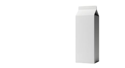 Blank white paper carton box mockup isolated on transparent background