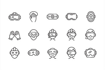 Mixed Reality Outline Icons for VR Devices, AR Interaction, and Simulation Graphics