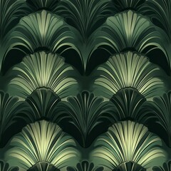 a dark green Art Deco pattern