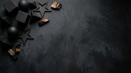 Dark Geometric Shapes with Copy Space