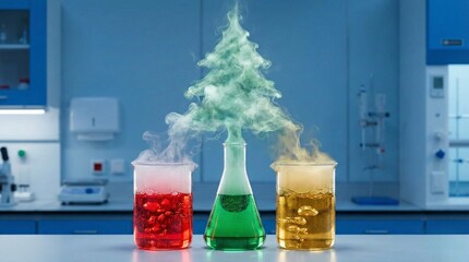 Christmas Science Experiment with Smoking Beakers