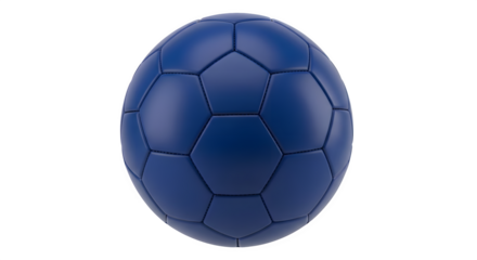 Blue soccer ball shaped easter egg isolated on transparent background
