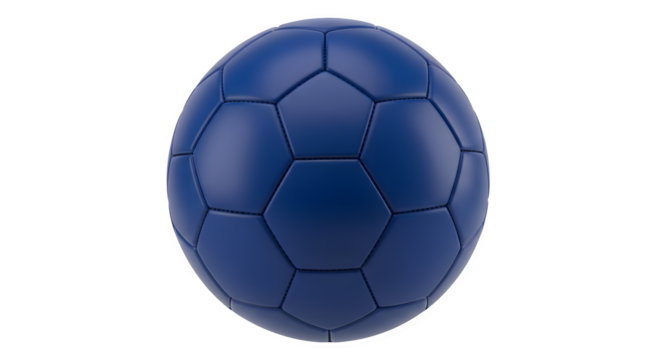 Blue soccer ball shaped easter egg isolated on transparent background