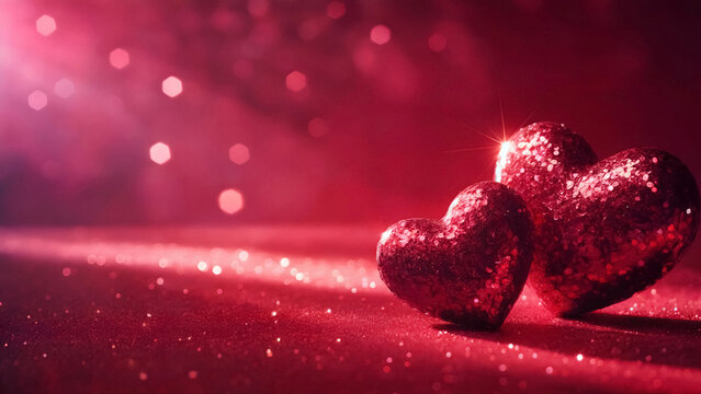 Sparkling red hearts create a romantic and intimate Valentine's Day atmosphere for your special designs
