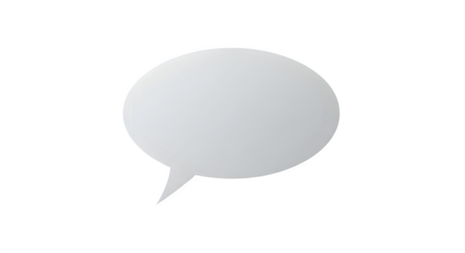 Simple white speech bubble vector graphic isolated on transparent background