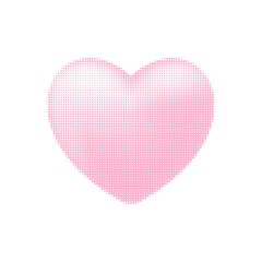 Pink dotted halftone heart shape illustration with soft gradient and romantic design, perfect for Valentine’s Day, love themes, and modern graphic decoration.