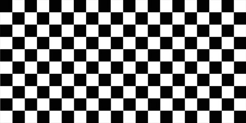 Fototapeta premium Black and White Checkerboard Pattern Background | Seamless Chessboard Grid Texture for Game, Race Flag and Floor Tile Design.