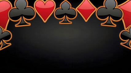 Elegant poker night background with clubs diamonds and hearts for casino themed design projects