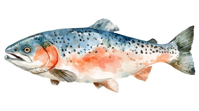 Brown trout fish with transparent background