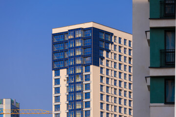 Fototapeta premium Cityscape, modern buildings on a summer day