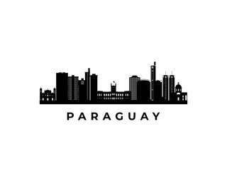 Naklejka premium Vector Paraguay skyline. Travel Paraguay famous landmarks. Business and tourism concept for presentation, banner, web site.