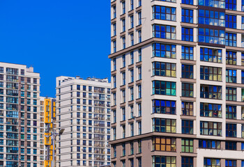 Fototapeta premium Cityscape, modern buildings on a summer day