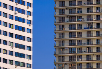 Cityscape, modern buildings on a summer day