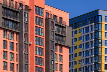 Fototapeta premium Cityscape, modern buildings on a summer day