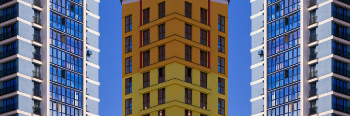 Cityscape, modern buildings on a summer day