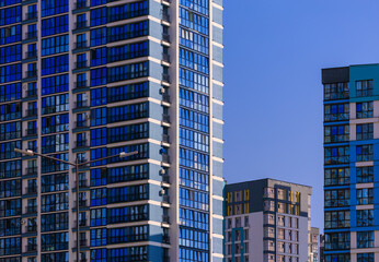 Cityscape, modern buildings on a summer day