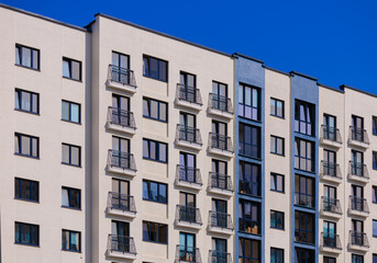 Cityscape, modern buildings on a summer day