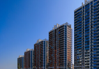 Cityscape, modern buildings on a summer day
