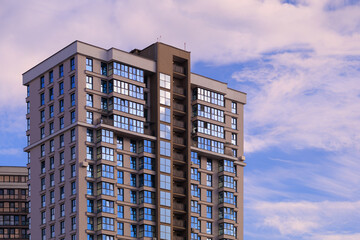 Cityscape, modern buildings on a summer day