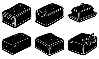 Elegant chocolate fudge collection, a sweet indulgence for dessert lovers, ideal for confectionery designs, from a scalable vector graphic