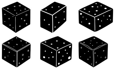 Delicious dessert concept: Black and white sugar cubes, perfect for baking illustrations, candy designs, and sweet treats, scalable vector graphic
