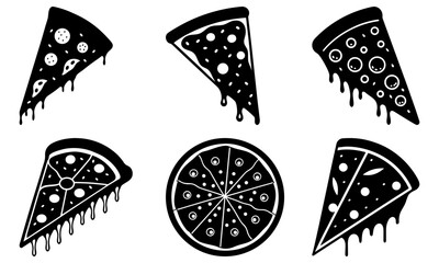 Delicious pizza slices illustration, ideal for restaurant menus, food blogs, and culinary designs, tempting foodies with classic Italian flavors