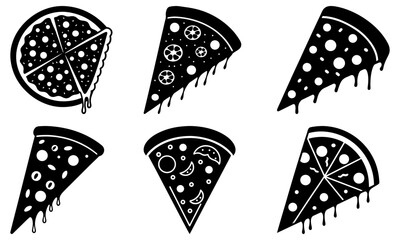 Delicious pizza slices collection for menu design, restaurant branding, and food-themed projects - originally a scalable vector graphic, now in PNG format