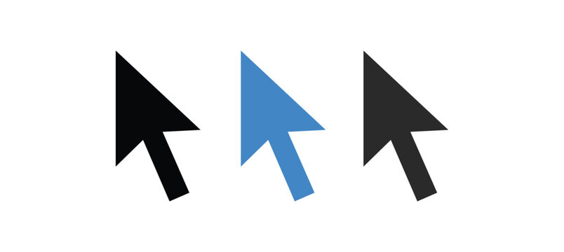 Cursor mouse click icon set. Click arrow icons , computer mouse click cursor icons