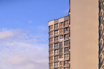 Cityscape, modern buildings on a summer day