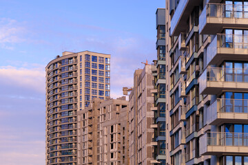 Fototapeta premium Cityscape, modern buildings on a summer day