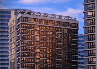 Cityscape, modern buildings on a summer day