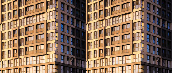 Cityscape, modern buildings on a summer day