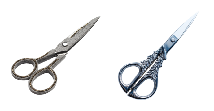 Vintage ornate scissors vintage embroidery scissors metal sharp craft tool delicate detail ornate handle