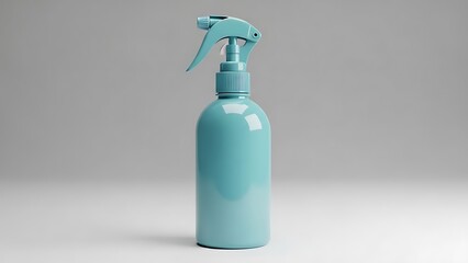 A turquoise plastic spray bottle with a trigger top on a plain background, ready for various household or personal uses.